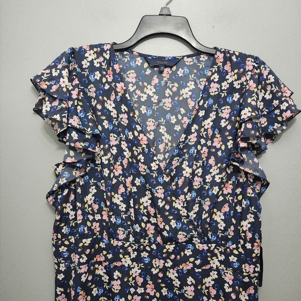 Rachel by Rachel Roy women's midi dress size 18W floral blue new with ta… - Picture 2 of 8
